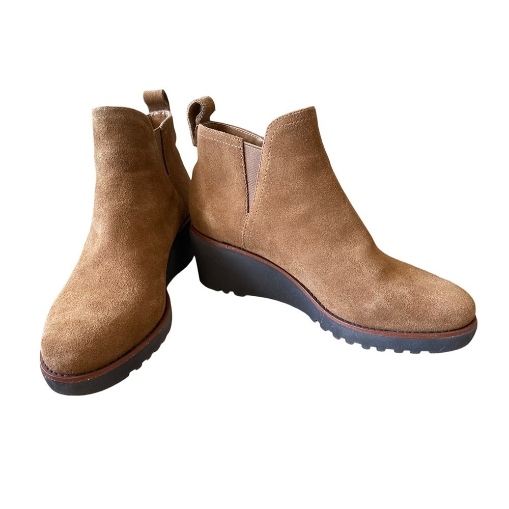 Sanctuary Evolve Tan Suede Wedge Ankle Boots Women’s Size 8.5